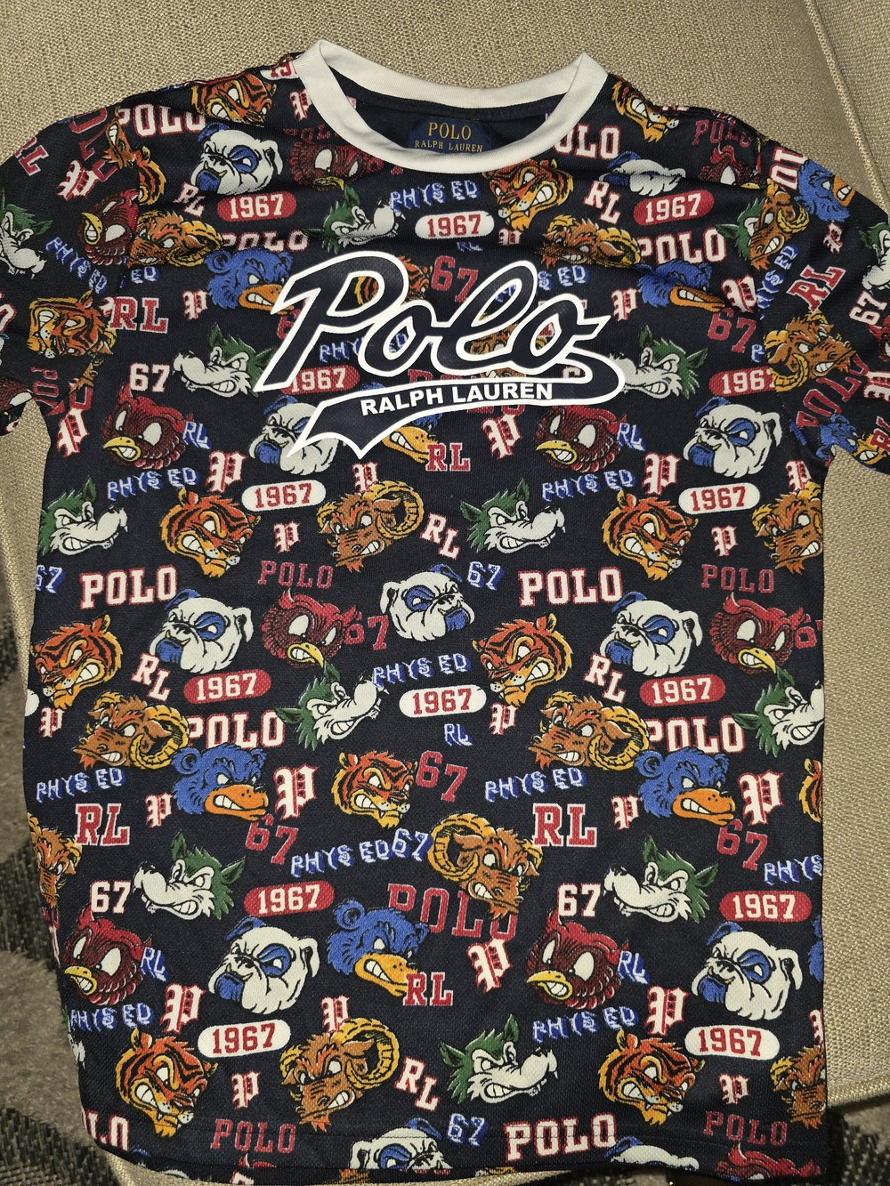 Polo by Ralph Lauren Navy Multi Mascot Logo Short Sleeve Tee